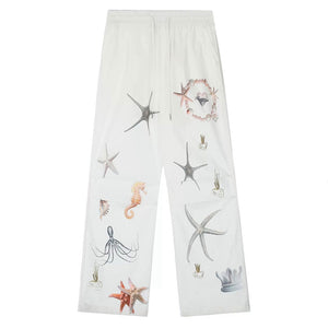 Mermaid Aesthetic Wide-Leg Trousers