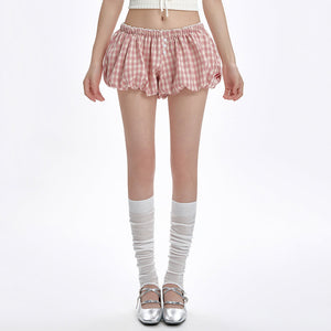 Pink Gingham Ballon Shorts