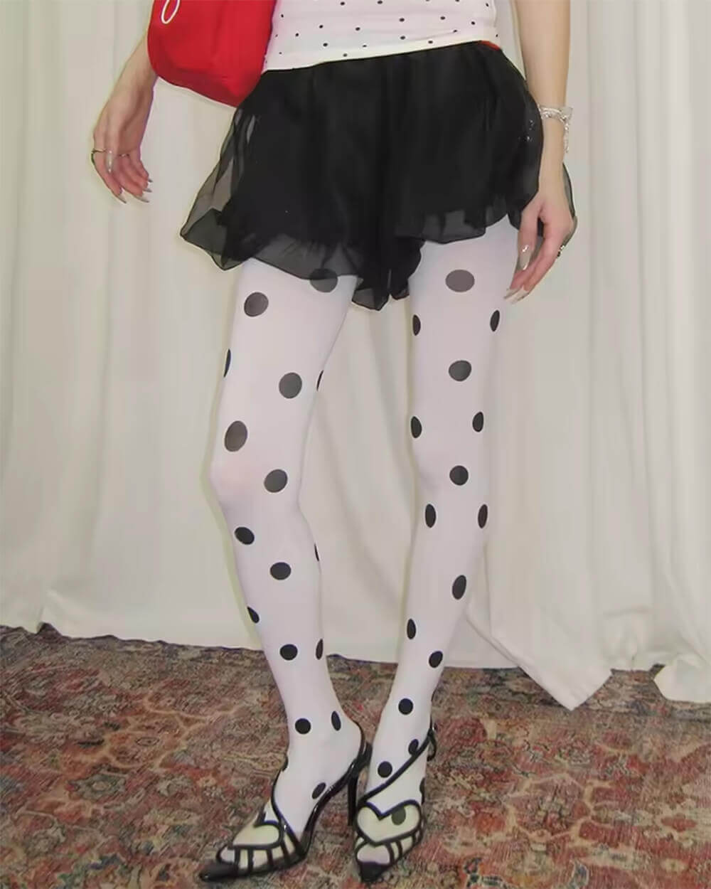 Missed Calls Polka Dot Tights