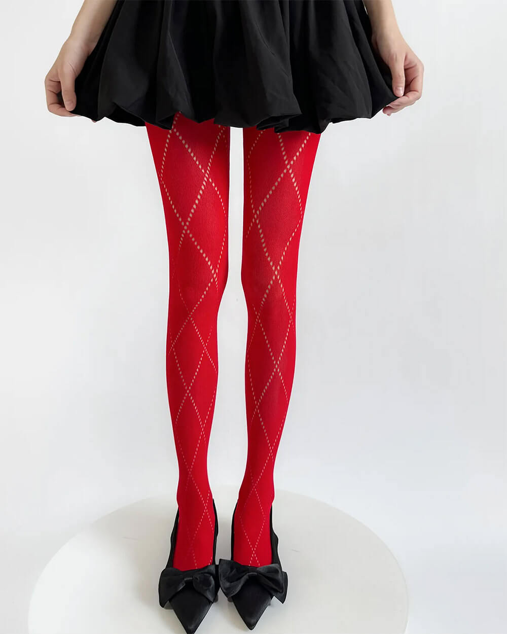 Preppy Argyle Pattern Tights