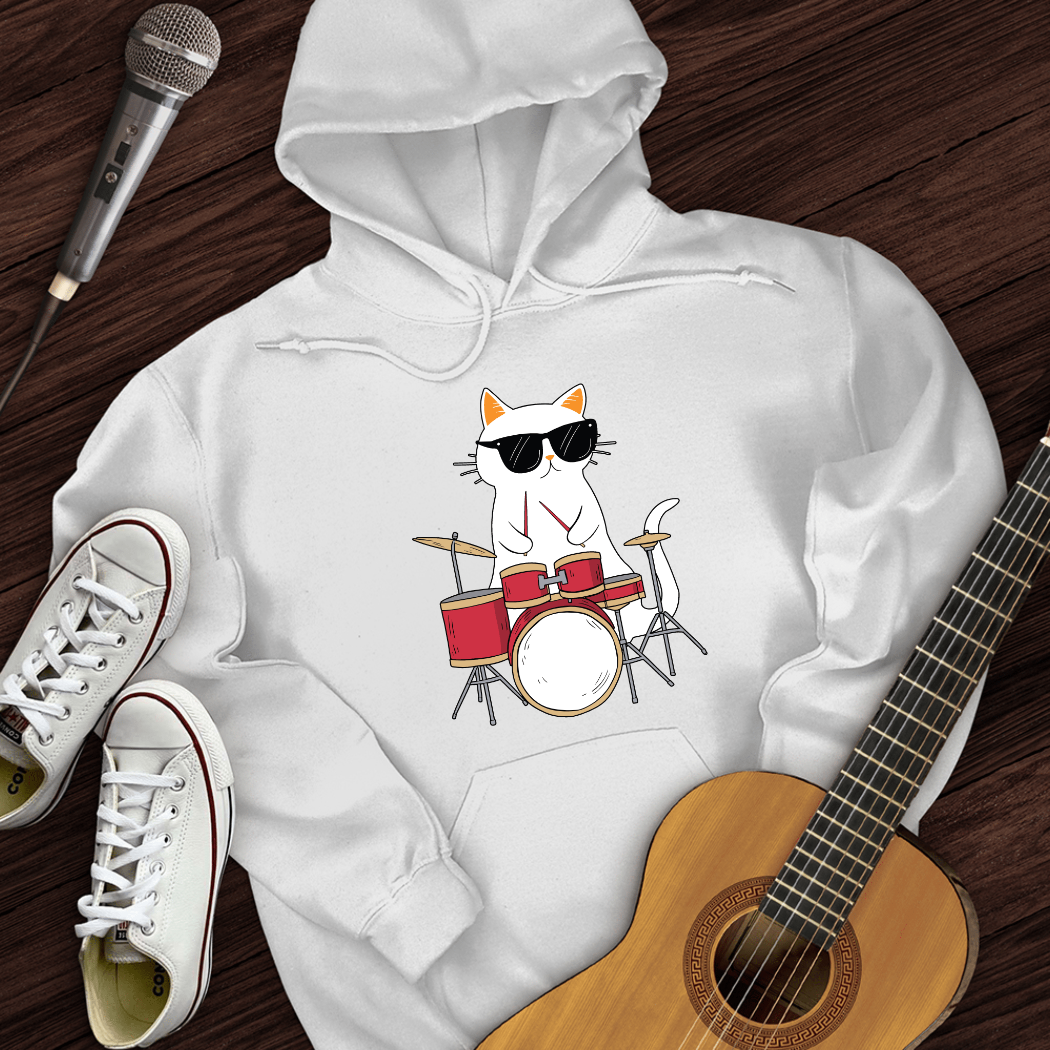 Drummer Cat Hoodie