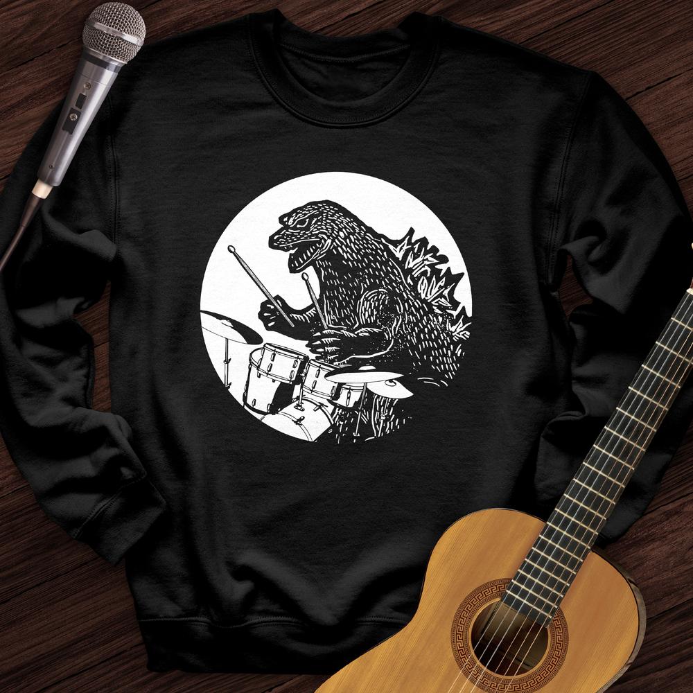 Dino Playing Drums Crewneck