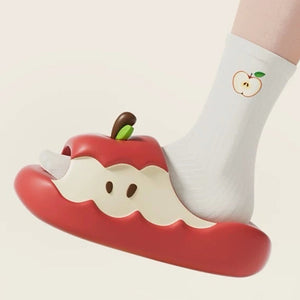 Red Apple Core Slippers