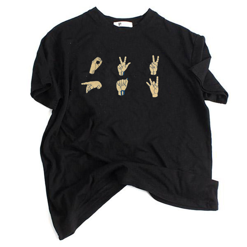 Hands Embroidered T-Shirt, Size S