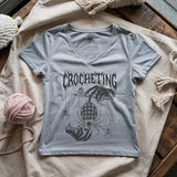 Gothic Crocheter Lady V-neck