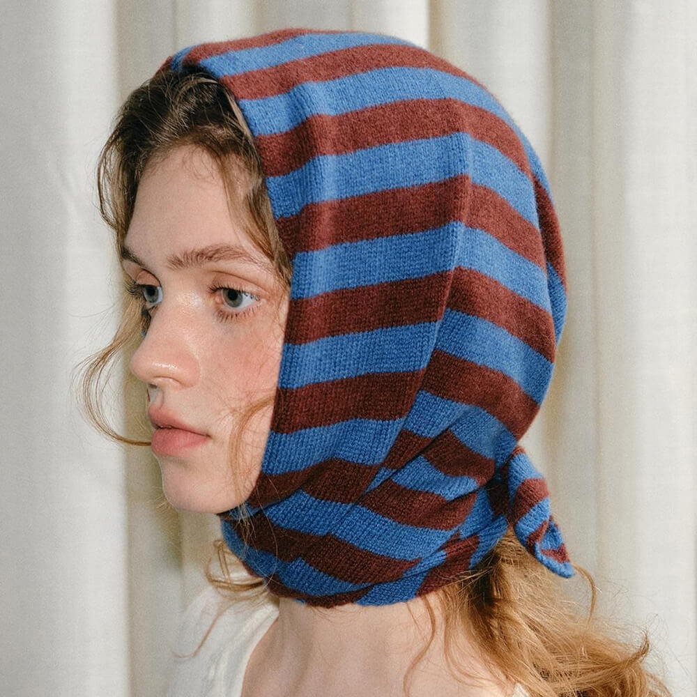 First Snow Striped Knit Scarf