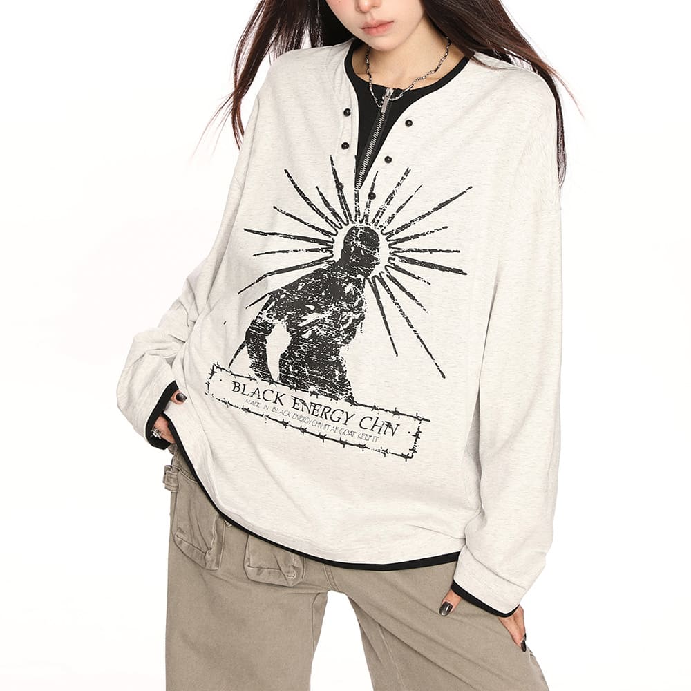 Sunburst Print Top