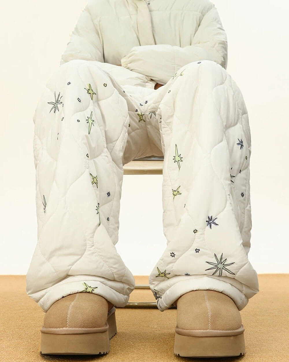 Warm Quilted Snowflake Pants