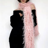 Y2K Faux Fur Long Fluffy Scarf