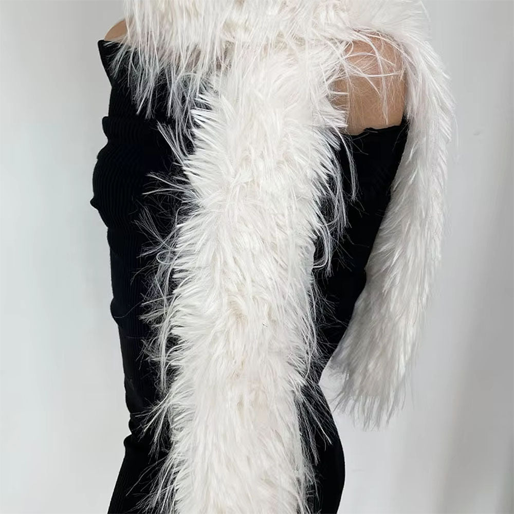 Y2K Faux Fur Long Fluffy Scarf