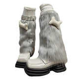 Y2K Star Fuzzy Leg Warmers